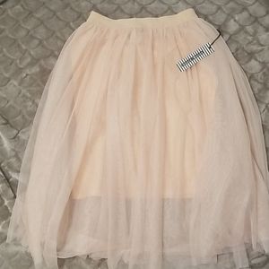 NWT - Haute Monde Peach Midi Tulle Skirt
